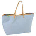 FENDI Zucchino Canvas Tote Bag Blue Silver 99135