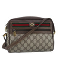 GUCCI GG Supreme Web Sherry Line Shoulder Bag PVC Beige Red 99136