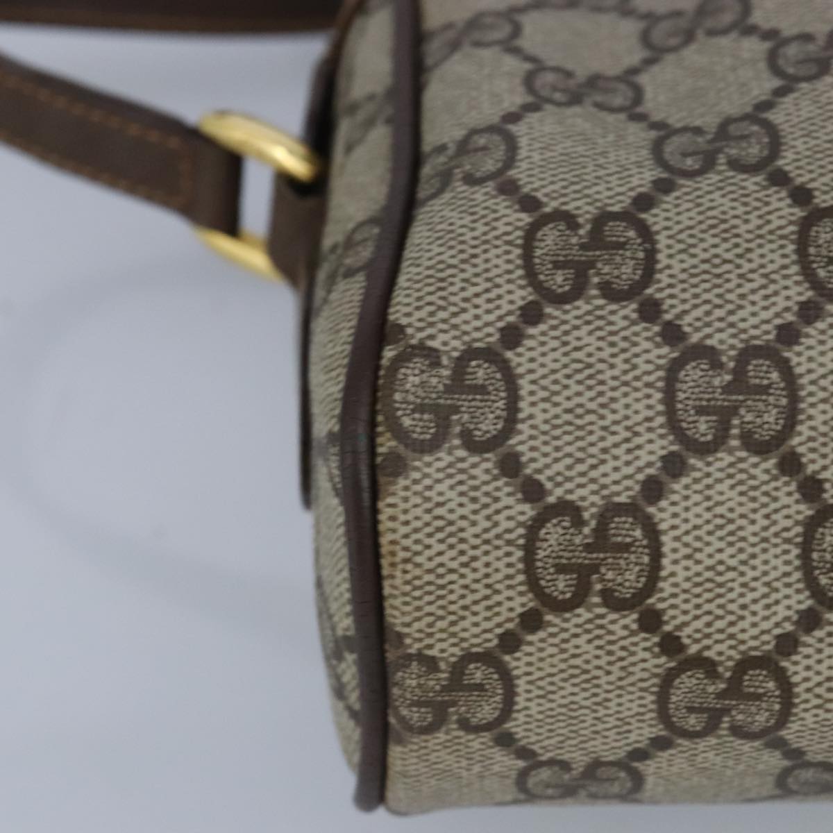 GUCCI GG Supreme Web Sherry Line Shoulder Bag PVC Beige Red 99136