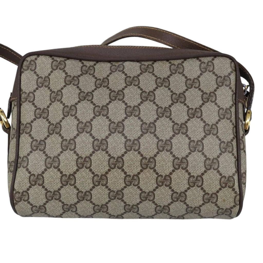 GUCCI GG Supreme Web Sherry Line Shoulder Bag PVC Beige Red 99136