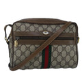 GUCCI GG Supreme Web Sherry Line Shoulder Bag PVC Beige Red 99137