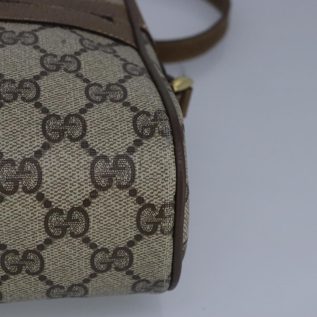 GUCCI GG Supreme Web Sherry Line Shoulder Bag PVC Beige Red 99137