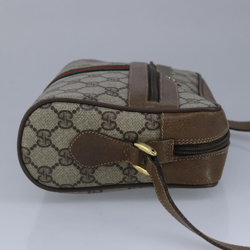 GUCCI GG Supreme Web Sherry Line Shoulder Bag PVC Beige Red 99137