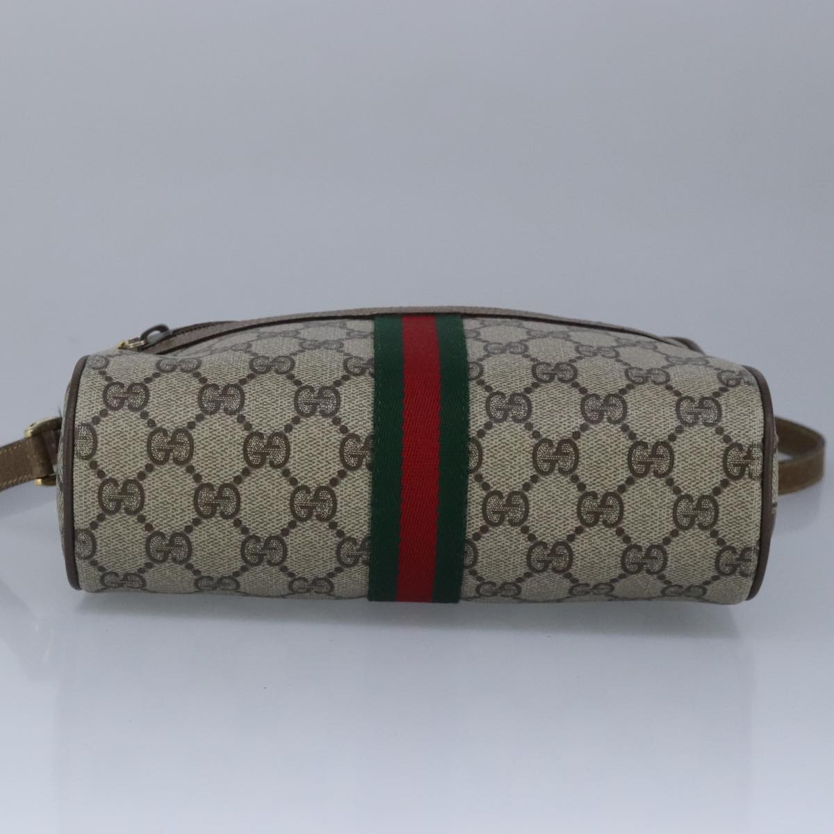 GUCCI GG Supreme Web Sherry Line Shoulder Bag PVC Beige Red 99137