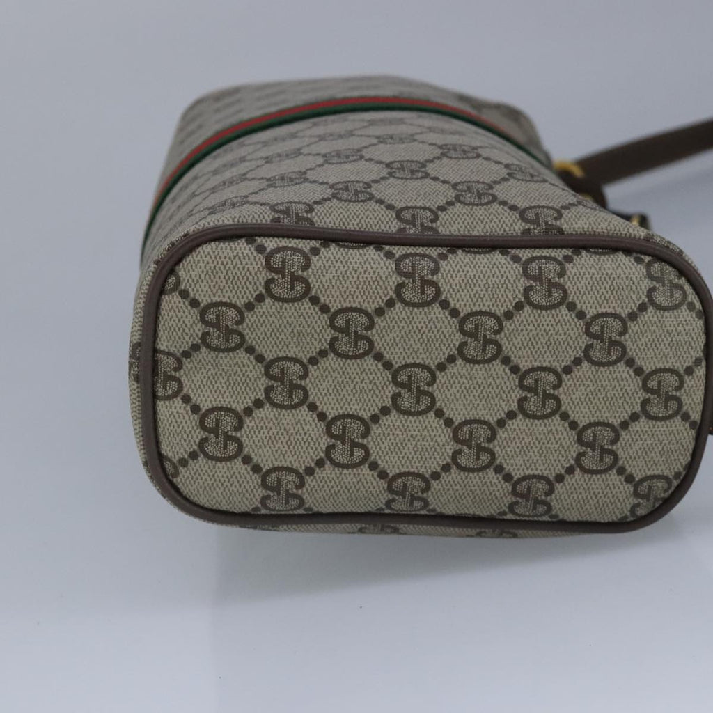 GUCCI GG Supreme Web Sherry Line Shoulder Bag PVC Beige Red 99138