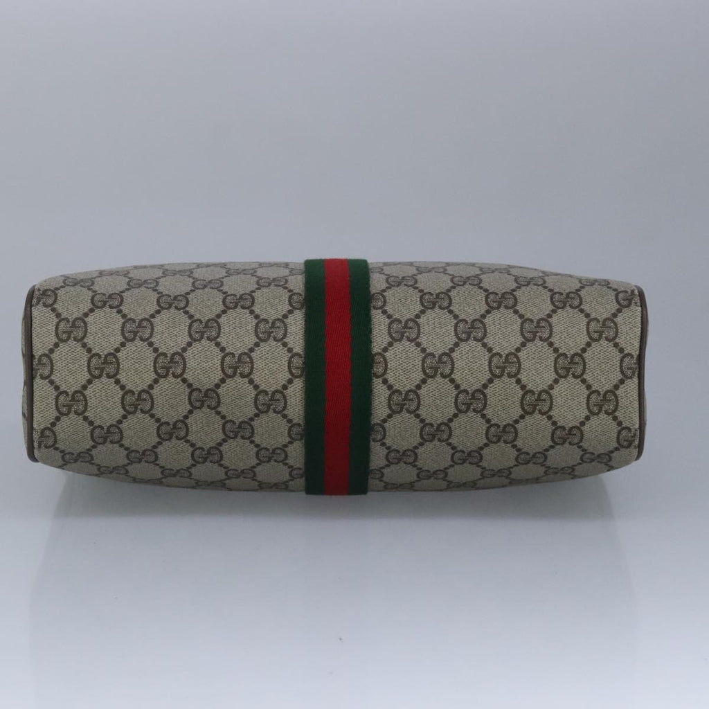 GUCCI GG Supreme Web Sherry Line Shoulder Bag PVC Beige Red 99138