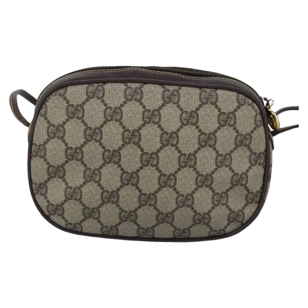 GUCCI GG Supreme Web Sherry Line Shoulder Bag PVC Beige Red 99139