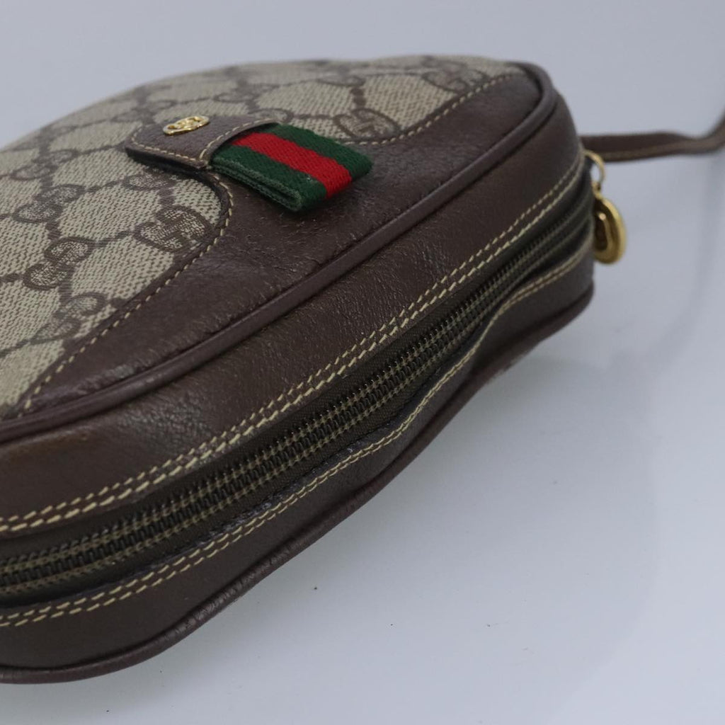 GUCCI GG Supreme Web Sherry Line Shoulder Bag PVC Beige Red 99139