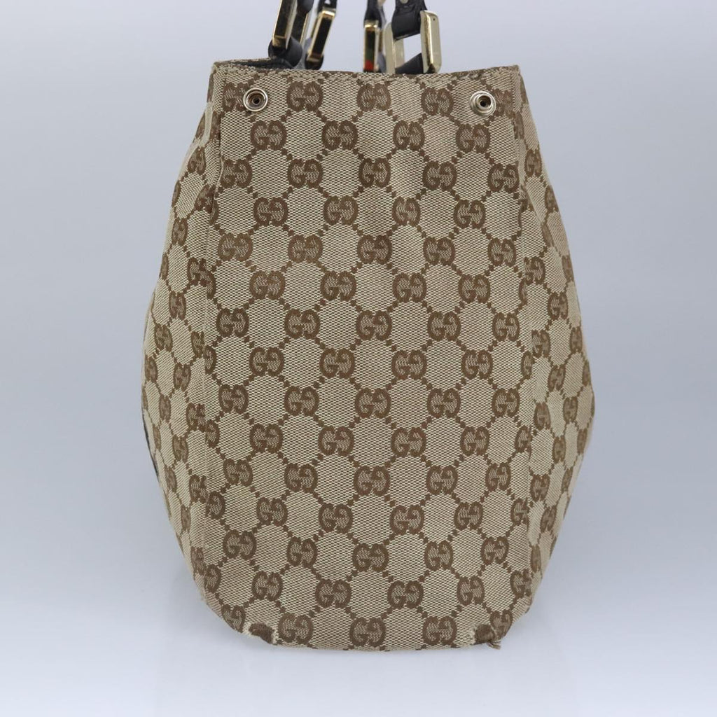 GUCCI GG Canvas Hand Bag Web Sherry Line Beige Gold 211935 99143
