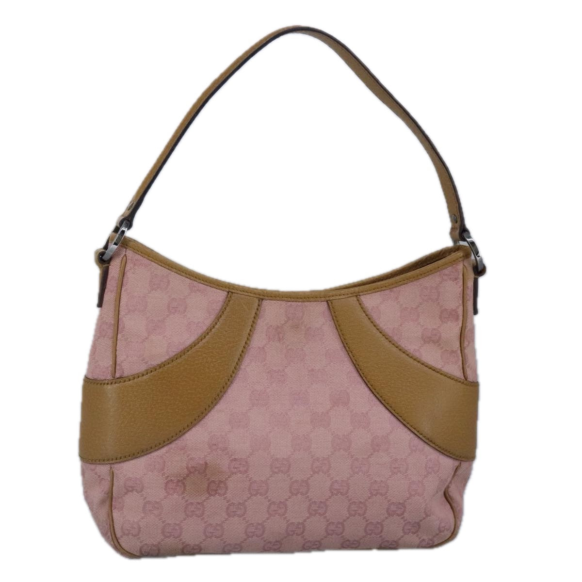 GUCCI GG Canvas Shoulder Bag Pink Beige 113012 99144