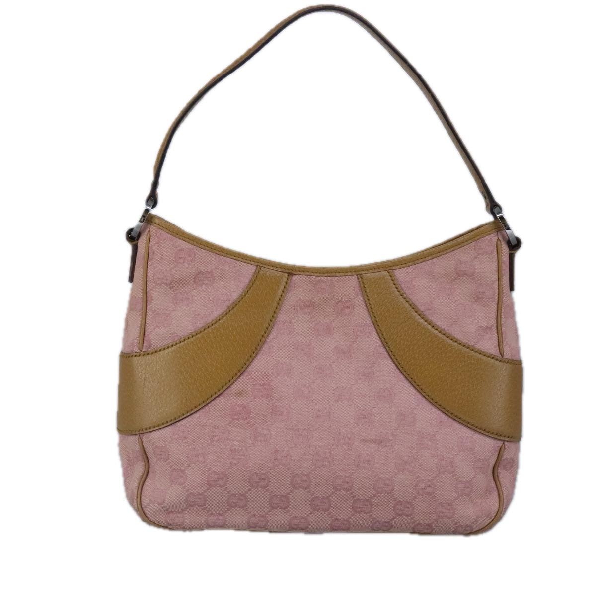 GUCCI GG Canvas Shoulder Bag Pink Beige 113012 99144