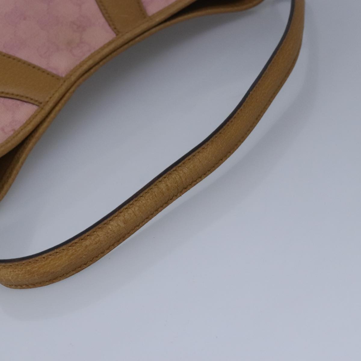 GUCCI GG Canvas Shoulder Bag Pink Beige 113012 99144