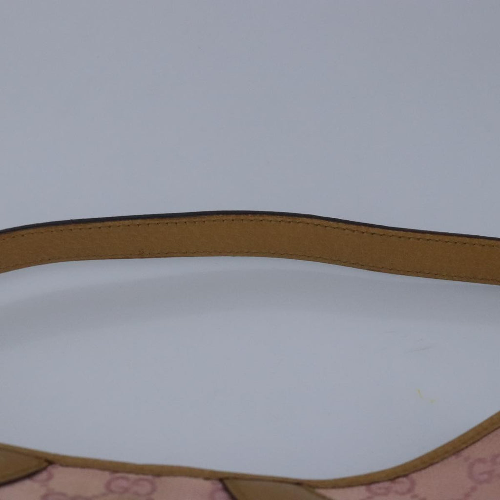 GUCCI GG Canvas Shoulder Bag Pink Beige 113012 99144