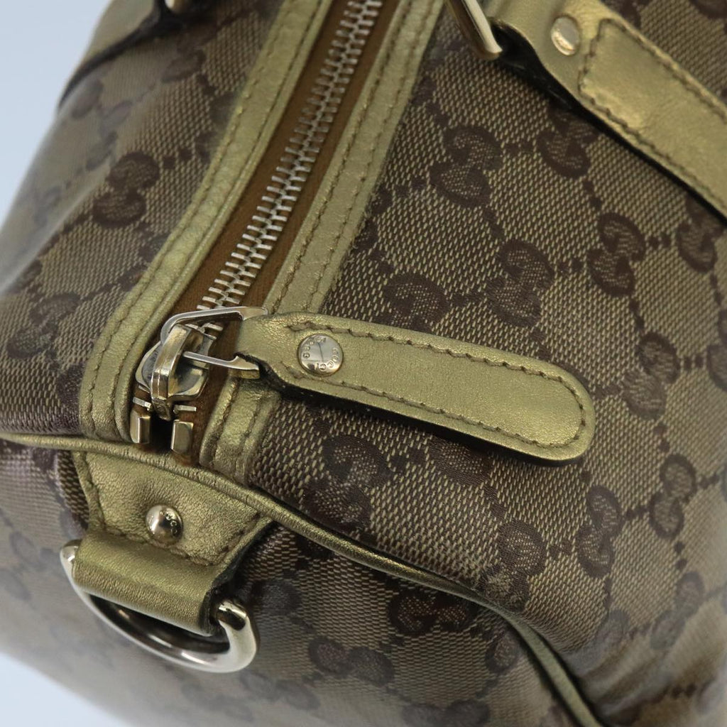 GUCCI GG Crystal Hand Bag 2way Beige Gold 203696 99145
