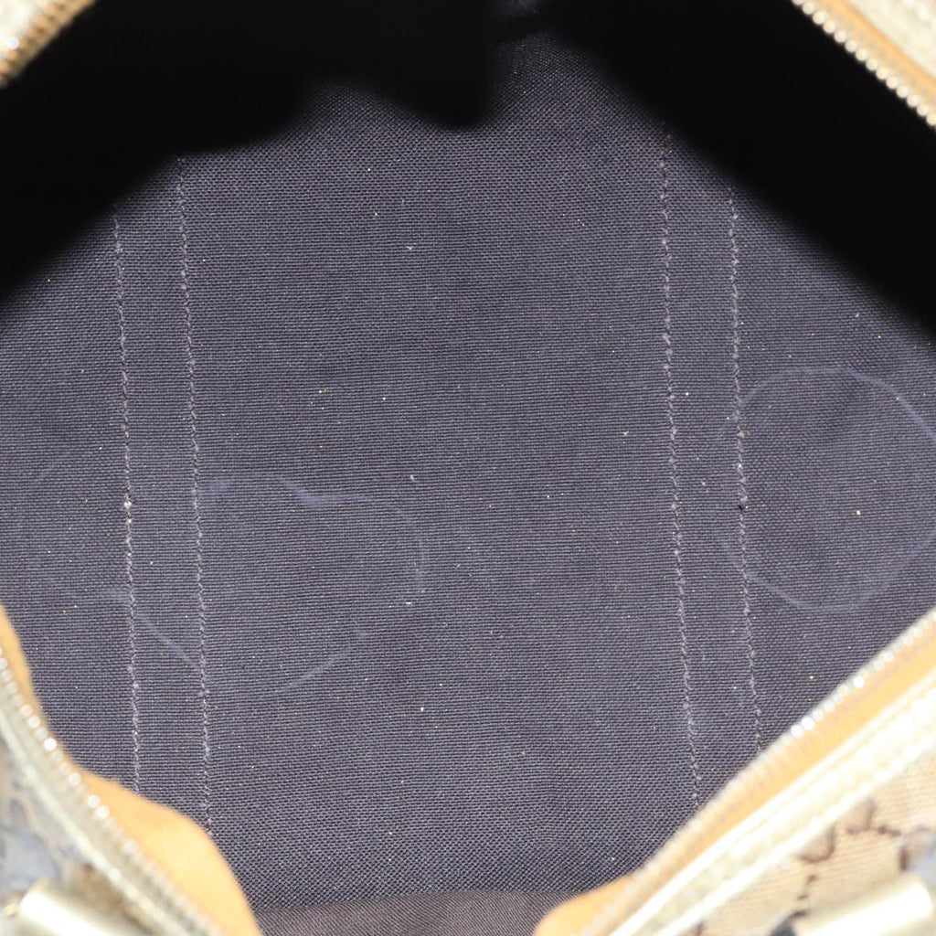 GUCCI GG Crystal Hand Bag 2way Beige Gold 203696 99145