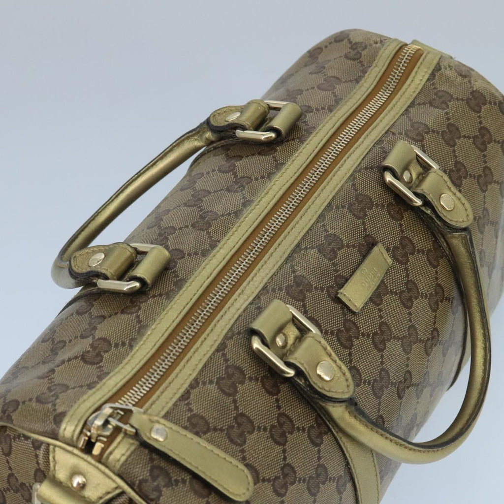 GUCCI GG Crystal Hand Bag 2way Beige Gold 203696 99145