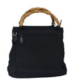 GUCCI Bamboo Hand Bag Nylon 2way Black Silver 99165
