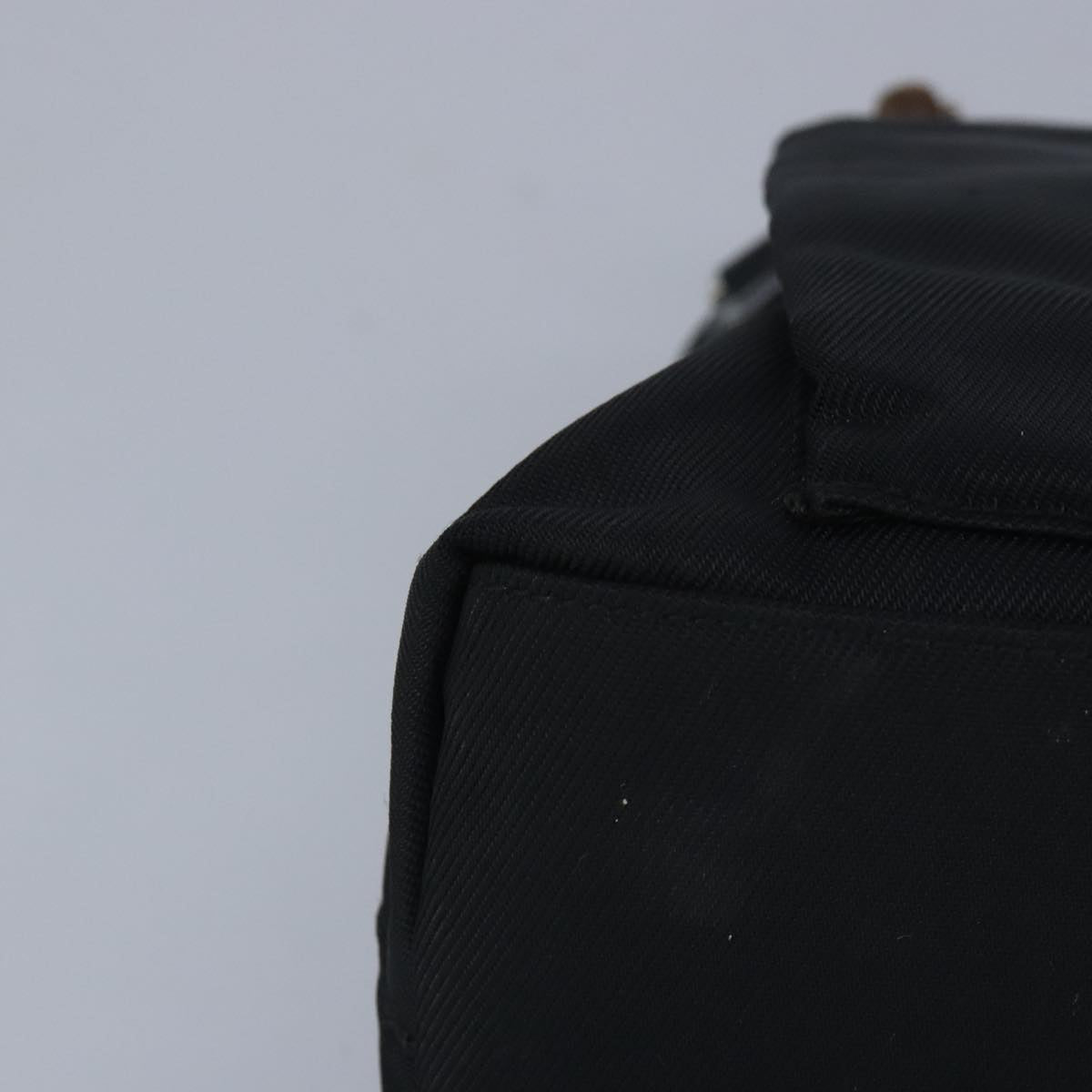 GUCCI Bamboo Hand Bag Nylon 2way Black Silver 99165