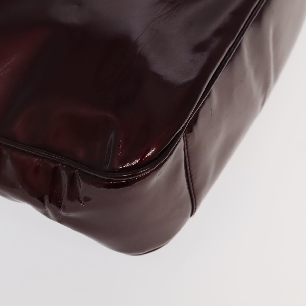 GUCCI Bamboo Hand Bag Patent leather 2way Red 99166