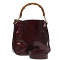 GUCCI Bamboo Hand Bag Patent leather 2way Red 99166