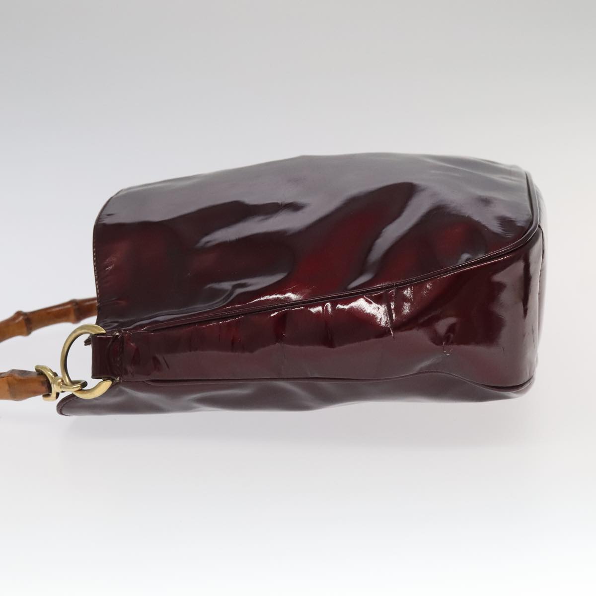 GUCCI Bamboo Hand Bag Patent leather 2way Red 99166