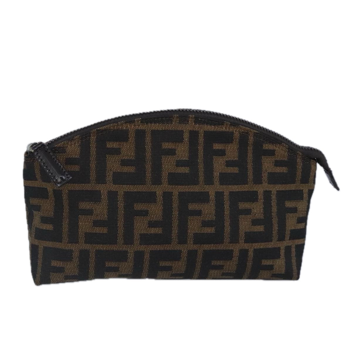 FENDI Zucca Canvas Pouch Brown Black 99170