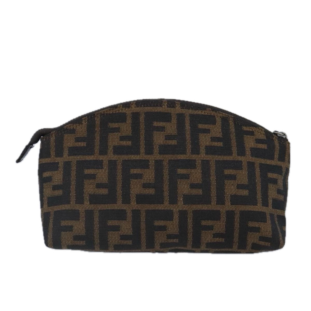 FENDI Zucca Canvas Pouch Brown Black 99170