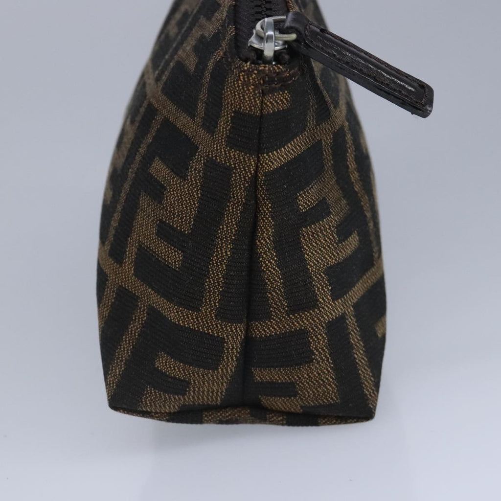 FENDI Zucca Canvas Pouch Brown Black 99170