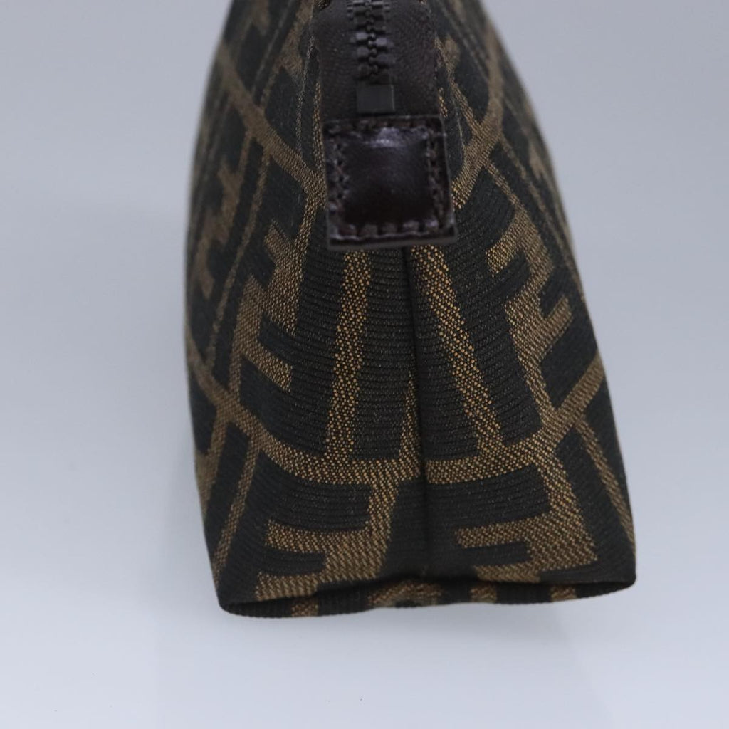 FENDI Zucca Canvas Pouch Brown Black 99170