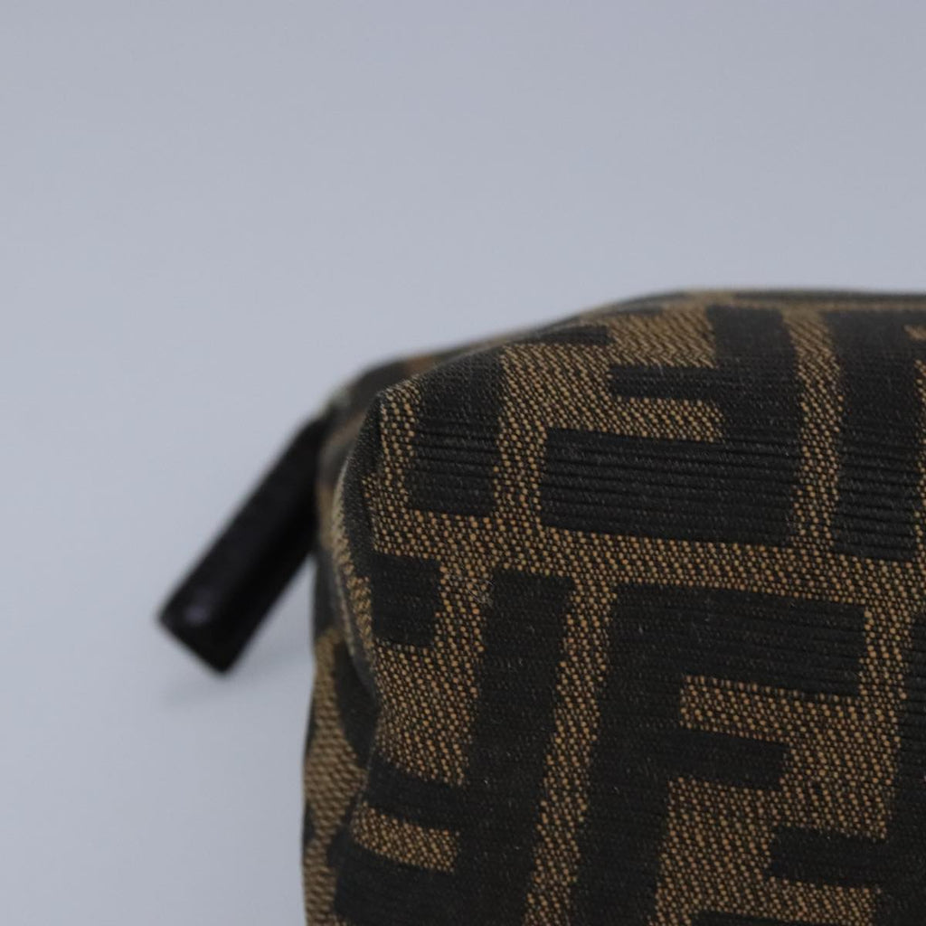 FENDI Zucca Canvas Pouch Brown Black 99170