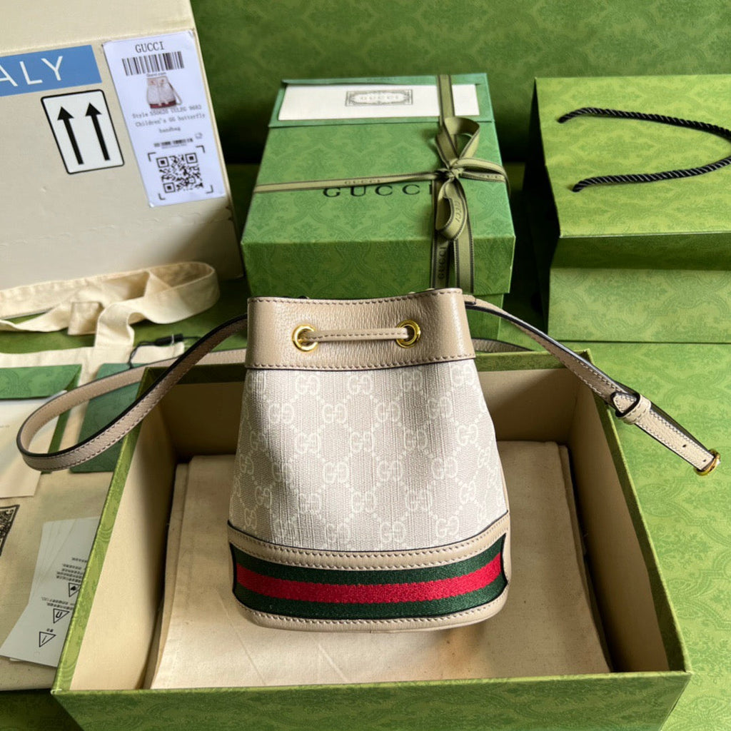 gg Ophidia Mini gg Bucket Bag White For Women, Women’s Bags 7.5in/19cm gg