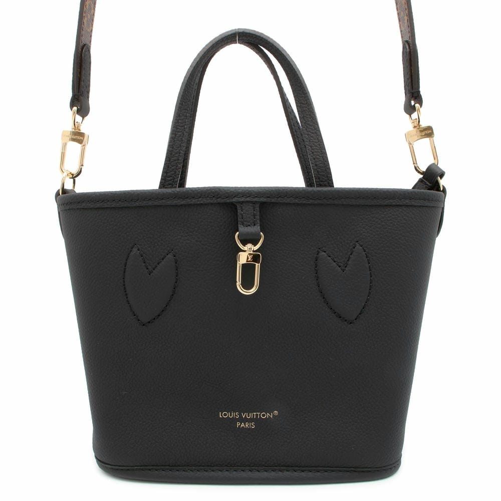 LOUIS VUITTON Neverfull・Inside Out Black M12099 Monogram Grain Leather Size BB