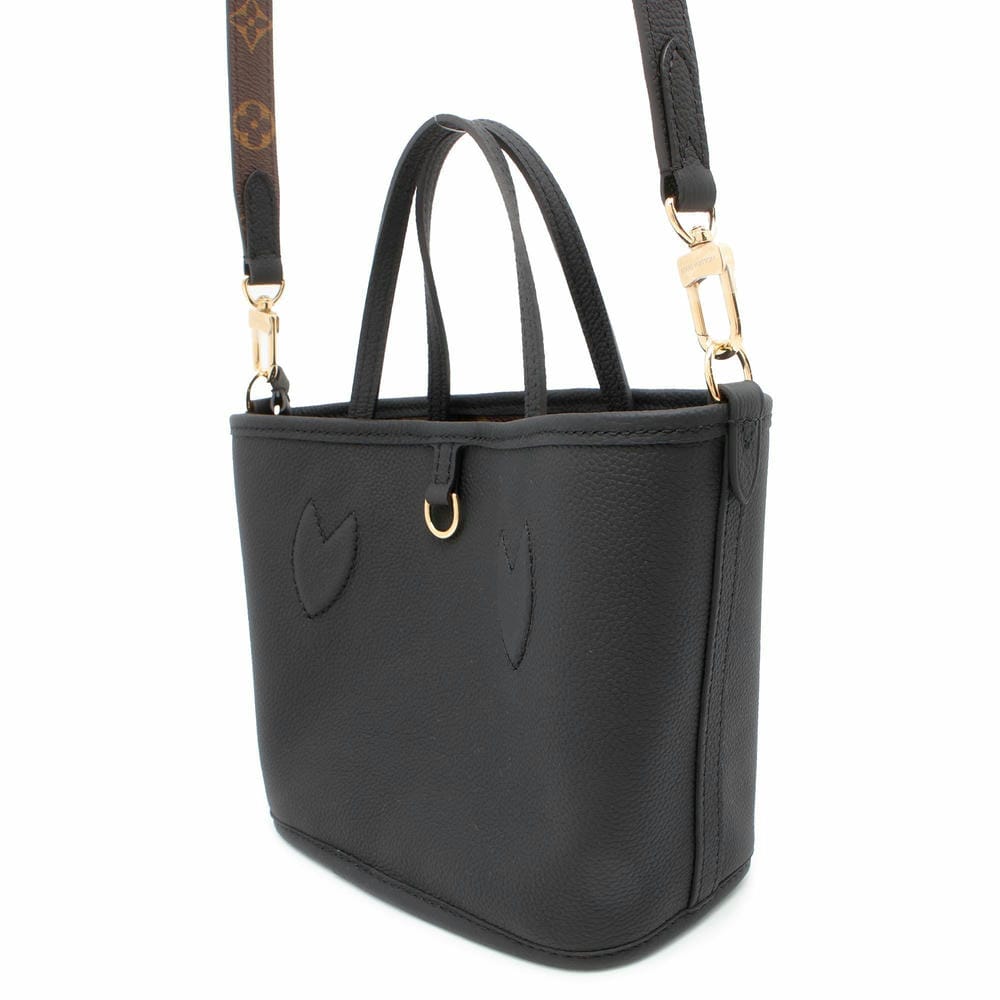 LOUIS VUITTON Neverfull・Inside Out Black M12099 Monogram Grain Leather Size BB