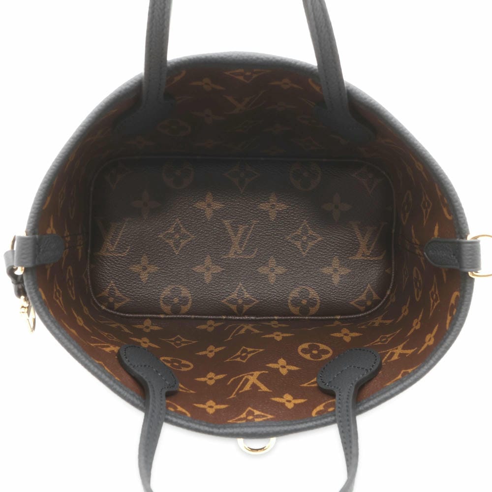 LOUIS VUITTON Neverfull・Inside Out Black M12099 Monogram Grain Leather Size BB