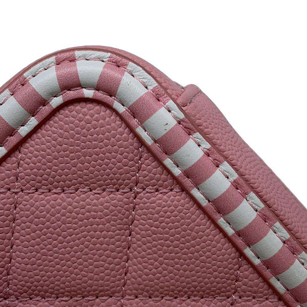 CHANEL CC Fidigree Chain Vanity Bag Pink/WhiteA93342 Caviar Leather Size Small