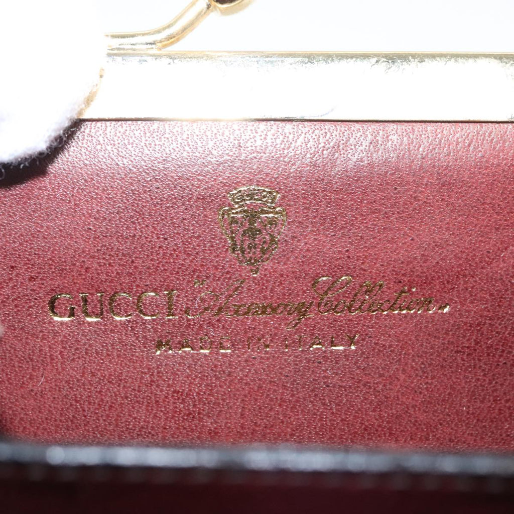 GUCCI GG Supreme Web Sherry Line Coin Purse PVC Beige Gold Red 99225