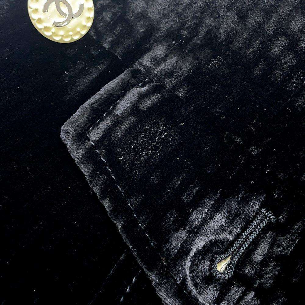 CHANEL Velvet Tweed Jacket Size 38 Black/BeigeP73311 Rayon80% Silk 18% Polyester2%