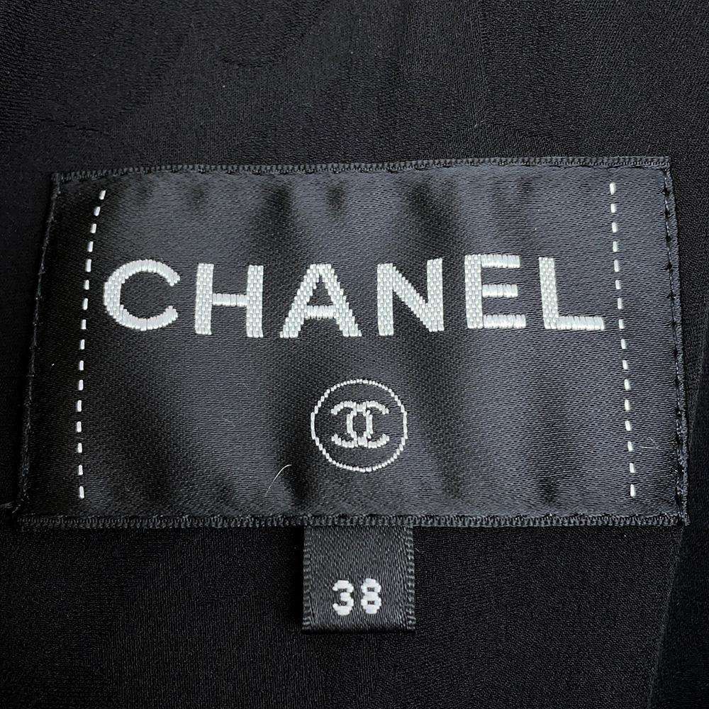 CHANEL Velvet Tweed Jacket Size 38 Black/BeigeP73311 Rayon80% Silk 18% Polyester2%