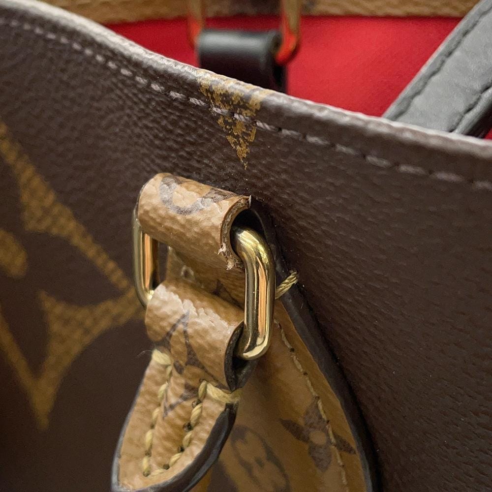 LOUIS VUITTON Onthego Red M44576 Monogram Monogram Reverse Canvas Monogram Giant Size GM