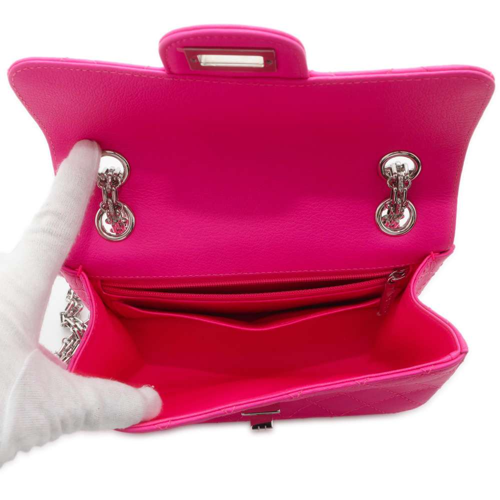 CHANEL 2.55 ChainShoulder Bag shocking pinkAS0874 Leather Size Mini