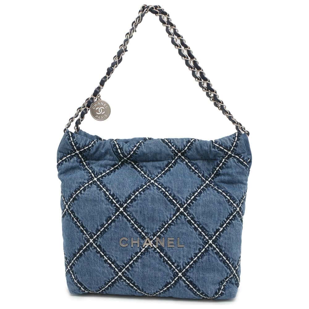 CHANEL Matelasse CHANEL22 BlueAS3260 Denim Size Small