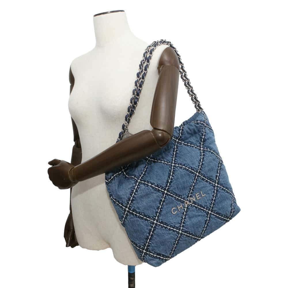 CHANEL Matelasse CHANEL22 BlueAS3260 Denim Size Small