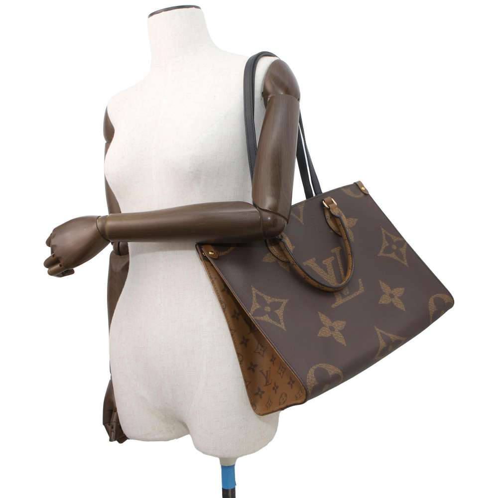 LOUIS VUITTON Onthego Red M45321 Monogram Monogram Reverse Canvas Monogram Giant Size MM