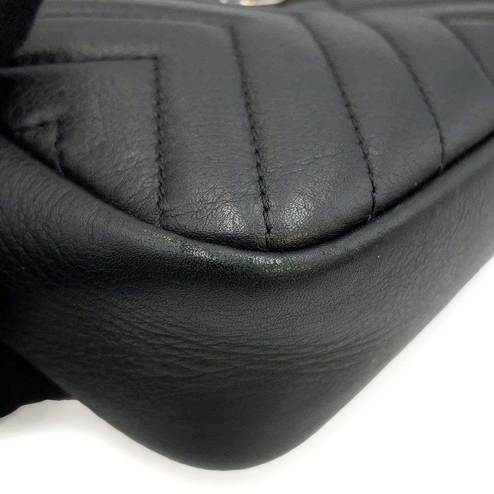 CHANEL Chevron ChainShoulder Bag BlackA57617 Leather