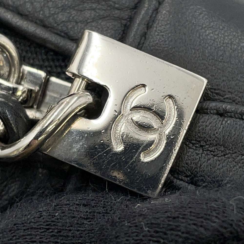 CHANEL Chevron ChainShoulder Bag BlackA57617 Leather