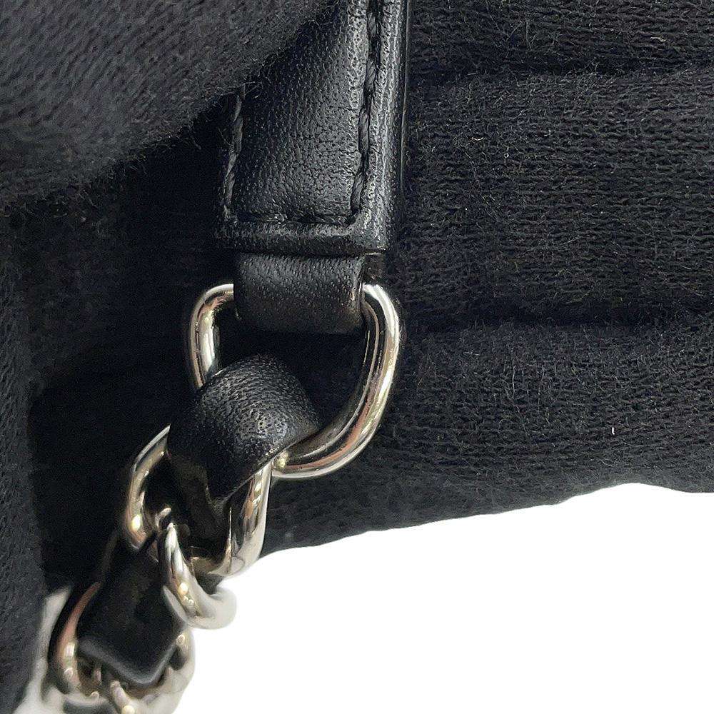 CHANEL Chevron ChainShoulder Bag BlackA57617 Leather