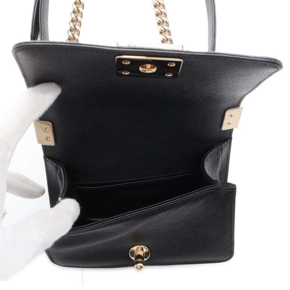 CHANEL Boy Chanel ChainShoulder Bag BlackA67364 Caviar Leather Size Mini