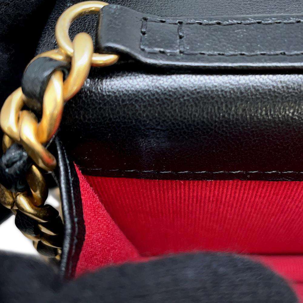 CHANEL 19 Chain Coin purse Black Lambskin