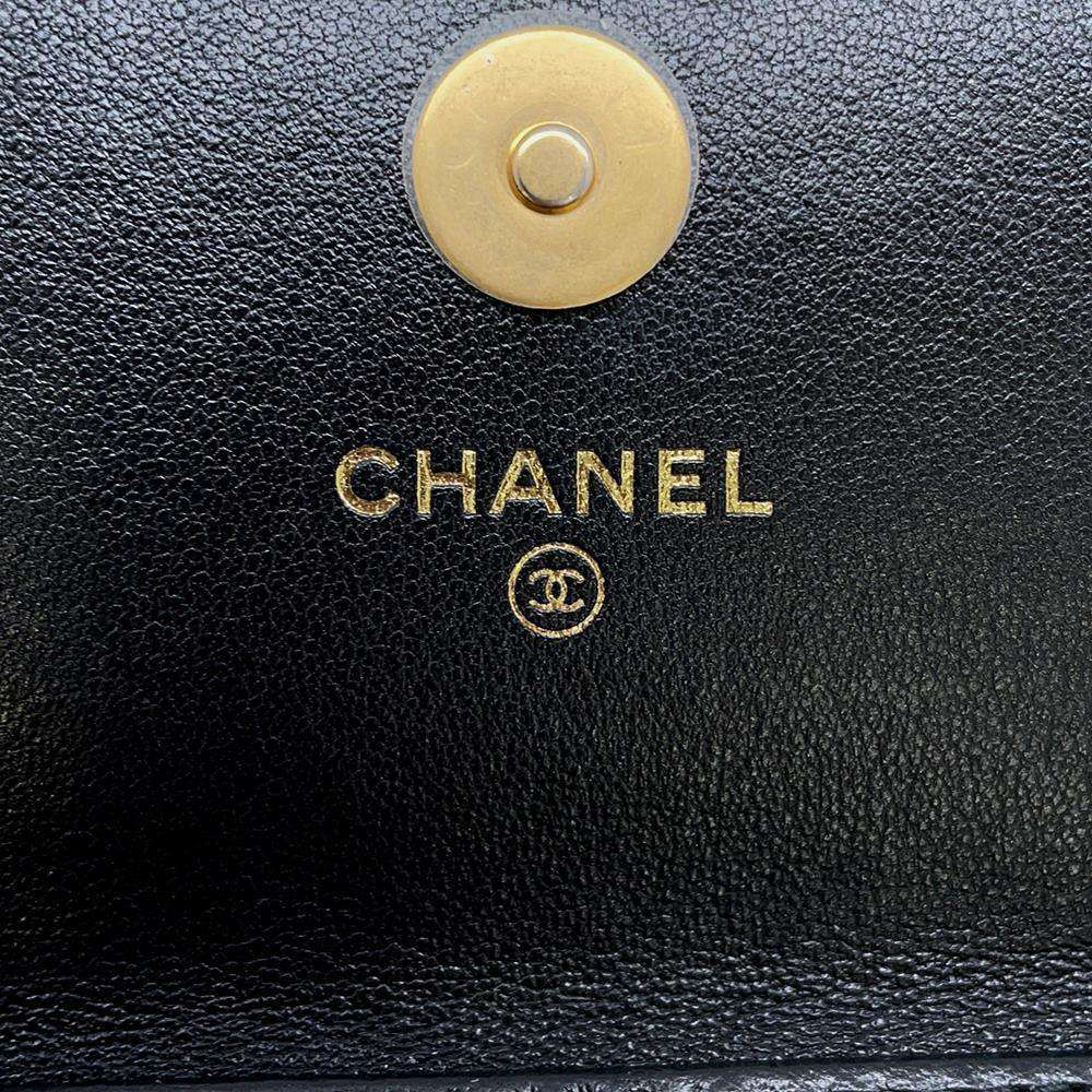 CHANEL 19 Chain Coin purse Black Lambskin