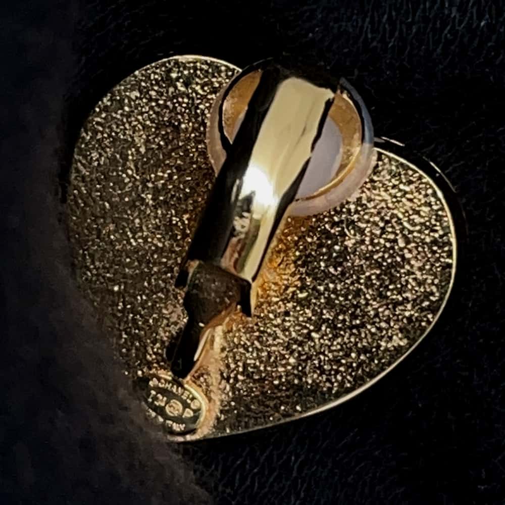 CHANEL Heart Earring Gold/BlueABD153 Metal